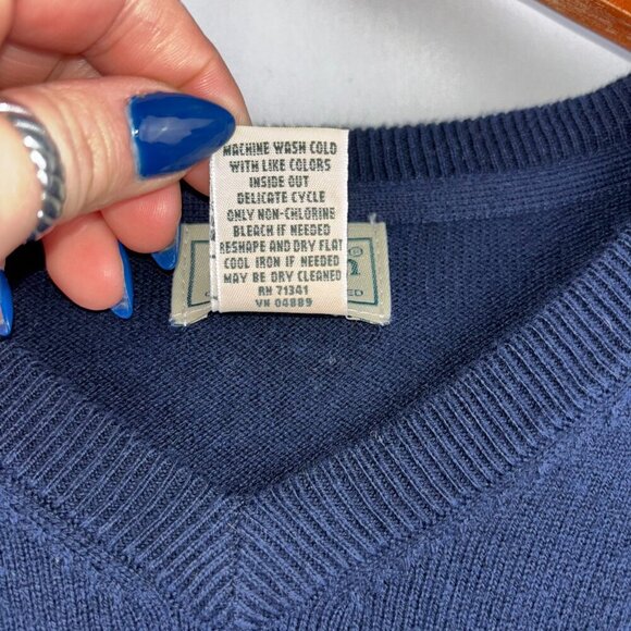 L.L Bean Men's Cotton Cashmere V-Neck Sweater - Picture 4 of 8